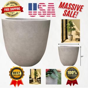 18 Inch Round Concrete Planter for Indoor/Outdoor Use