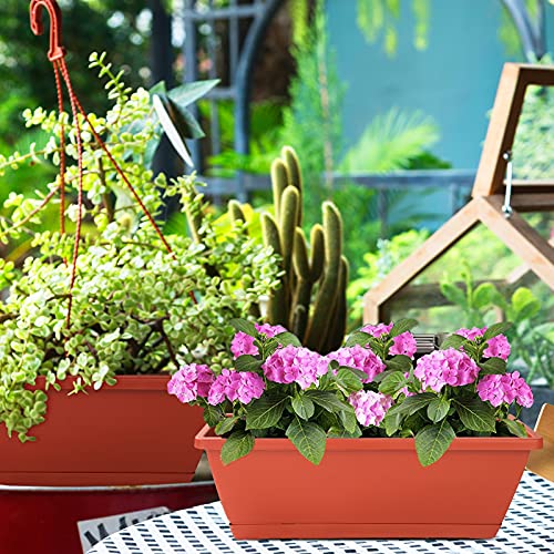 Rectangular Flower Pots Set for Indoor Outdoor Garden