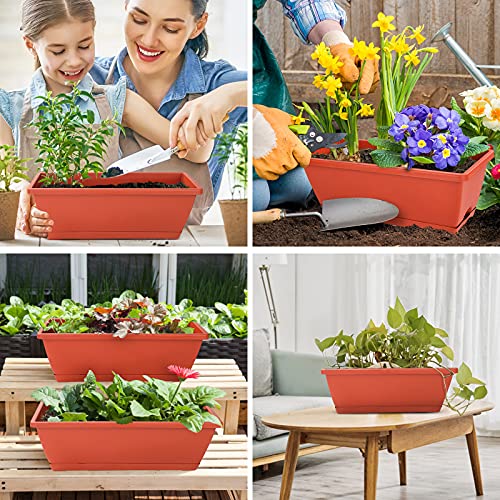Rectangular Flower Pots Set for Indoor Outdoor Garden