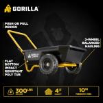Gorilla Carts Poly Dump Cart, Garden Wagon, 4 cu ft