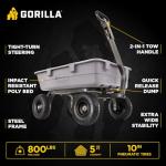 Gorilla Carts Heavy Duty Poly Garden Wheelbarrow Cart