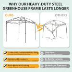 EAGLE PEAK 8x6 Portable Walk-in Greenhouse, Zippered Doors