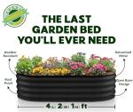Tool-Free Assembly Galvanized Raised Garden Bed, 4×2 ft
