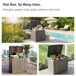 31 Gallon Waterproof Outdoor Storage Box - Grey