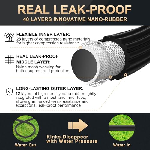 100ft Expandable Garden Hose with Leak-Proof Nano Rubber