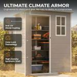 Gizoon 5x3 FT Grey Resin Outdoor Storage Shed