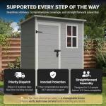 Gizoon 5x3 FT Grey Resin Outdoor Storage Shed