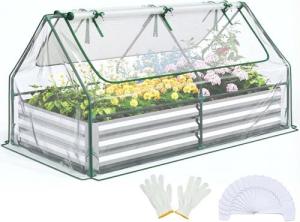 Quictent Galvanized Metal Raised Garden Bed Kit