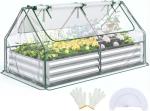 Quictent Galvanized Metal Raised Garden Bed Kit