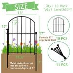 17in x10ft Decorative Metal Garden Fence, 10 Pack