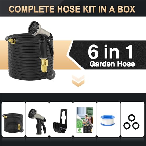 100ft Expandable Garden Hose with Leak-Proof Nano Rubber