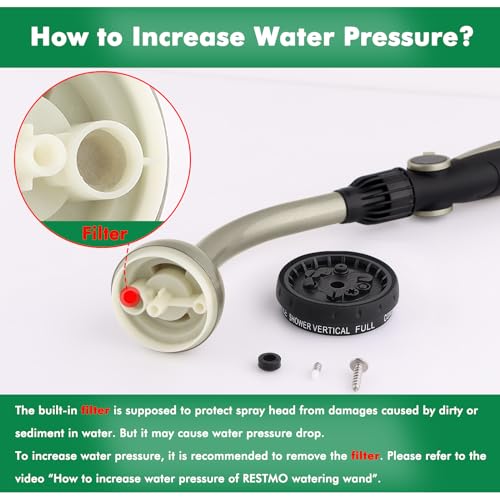 Metal Garden Hose Wand with 10 Spray Patterns