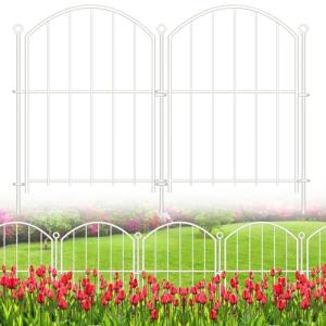 Rustproof Metal Garden Fence Panels - 10 Pack