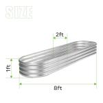 8ft Galvanized Raised Garden Bed Kit
