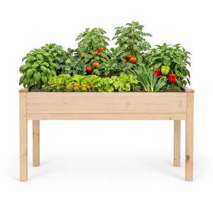 Wooden Raised Garden Bed with Liner - 48"x24"x30
