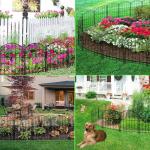 17in x10ft Decorative Metal Garden Fence, 10 Pack