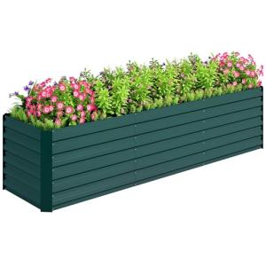 Outsunny 8ft Galvanized Raised Garden Bed Kit