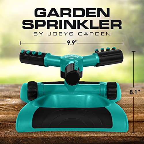 Joey's Rotating Garden Sprinkler for Large Yard Coverage