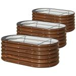 SnugNiture 3-Piece Oval Metal Raised Garden Bed