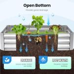 Quictent Galvanized Metal Raised Garden Bed Kit