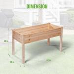 Wooden Raised Garden Bed with Liner - 48"x24"x30