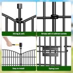 Decorative Garden Fence Panels with Gate - 32in Height
