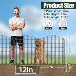 Metal Decorative No-Dig Garden Fence, 5 Pack