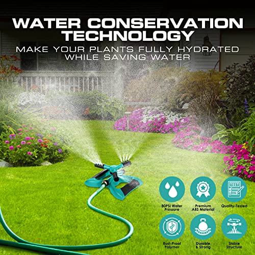 Joey's Rotating Garden Sprinkler for Large Yard Coverage