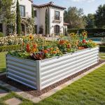 YITAHOME 8x4ft Galvanized Metal Raised Garden Bed Kit