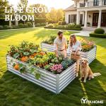 YITAHOME 8x4ft Galvanized Metal Raised Garden Bed Kit