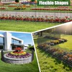 Metal Decorative No-Dig Garden Fence, 5 Pack