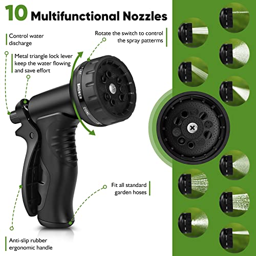 100FT Stainless Steel Heavy-Duty Garden Hose with Nozzle