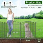 5 Panel Decorative Garden Fence for Outdoor Use