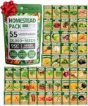 55 Pack Vegetable Seeds – Non-GMO Heirloom Garden Kit