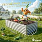 YITAHOME 8x4ft Galvanized Metal Raised Garden Bed Kit