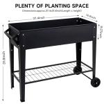 32" Rolling Raised Garden Bed with Shelf