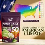 50 Variety Garden Seed Pack - Non-GMO Heirloom