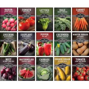 15 Heirloom Vegetable Garden Seed Collection