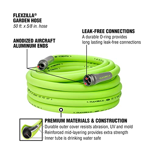 Flexzilla Lightweight 50 ft Garden Hose, Drink Safe