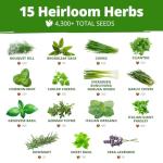 15 Culinary Herb Seeds - Heirloom Non-GMO Seeds