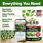 15 Culinary Herb Seeds - Heirloom Non-GMO Seeds