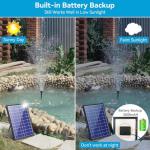 Solar Fountain Pump with Battery Backup Kit