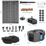 Solar Fountain Pump with Battery Backup Kit