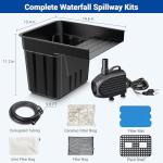 Pond Waterfall Spillway Kit with Pump & Tubing