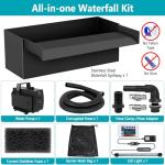 Pond Waterfall Kit with LED Lights & Pump