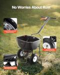 VEVOR 60LB Push Spreader with 8-Inch Tires