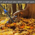Heavy-Duty Adjustable Metal Leaf Rake with Long Handle