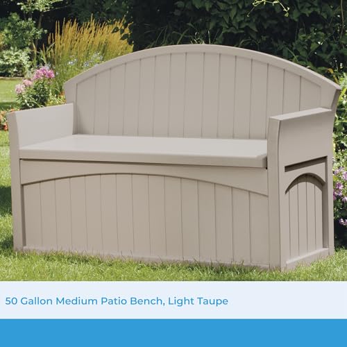 Suncast 50 Gallon Decorative Resin Patio Bench