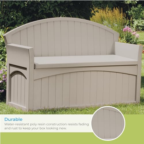Suncast 50 Gallon Decorative Resin Patio Bench