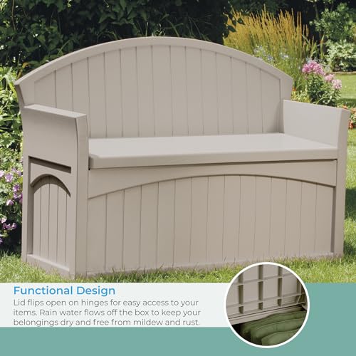 Suncast 50 Gallon Decorative Resin Patio Bench